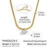 Women's Stainless Steel Geometric Teardrop Pendant Necklace With Cubic Zirconia Flat Snake Chain And Vacuum Goldplated Finish