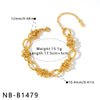 Women's Stainless Steel Geometric Thick Chain Spliced Bracelet With Vacuum Plated Electroplated Finish
