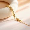 Women's Stainless Steel Geometric Thick Chain Spliced Bracelet With Vacuum Plated Electroplated Finish