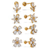 Women's Stainless Steel Geometric Threaded Piercing Earrings With Electroplating