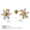Women's Stainless Steel Geometric Threaded Piercing Earrings With Electroplating