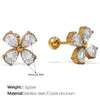 Women's Stainless Steel Geometric Threaded Piercing Earrings With Electroplating