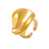 Women's 316L Stainless Steel Geometric Three Dimensional Ring Electroplated With 18K Gold Fashion Exaggerated Design