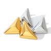 Women's Stainless Steel Geometric Three Dimensional Triangle Electroplated Earrings