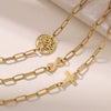 Women's Stainless Steel Geometric Tree Of Life Cross Bracelet 18K Gold Plated