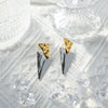 Women's Stainless Steel Geometric Triangle Tassel Earrings With Electroplating Design