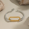 Women's Stainless Steel Geometric Twist Bracelet With Electroplating Gold And Silver Color Matching