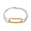 Women's Stainless Steel Geometric Twist Bracelet With Electroplating Gold And Silver Color Matching
