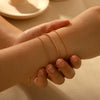 Women's Stainless Steel Geometric Twist Chain Ballpoint Bracelet With Electroplating