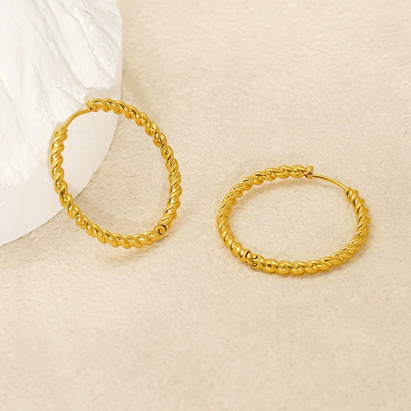 Women's Stainless Steel Geometric Twist Electroplated Earrings