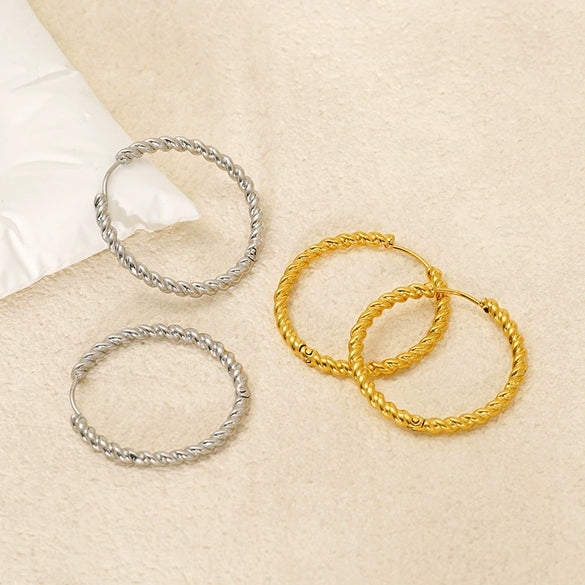 Women's Stainless Steel Geometric Twist Electroplated Earrings