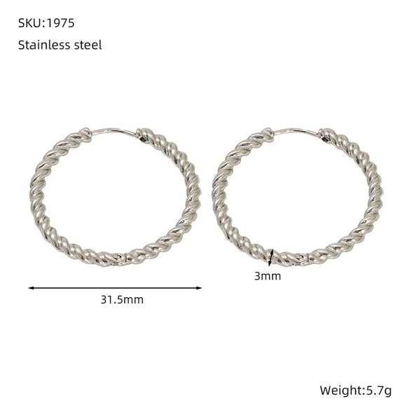 Women's Stainless Steel Geometric Twist Electroplated Earrings