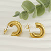 Women's 316L Stainless Steel Geometric U Shaped Electroplated Threaded Solid Earrings