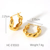 Women's Stainless Steel Geometric Ushape Electroplated Thread Twist Earrings