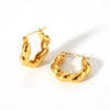 Women's Stainless Steel Geometric Ushape Electroplated Thread Twist Earrings