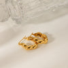 Women's Stainless Steel Geometric Ushape Electroplated Thread Twist Earrings