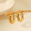 Women's Stainless Steel Geometric Ushape Electroplated Thread Twist Earrings