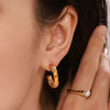 Women's 316L Stainless Steel Geometric Ushaped And Cshaped Diamond Earrings With Pvd Plating And Light Luxury Style