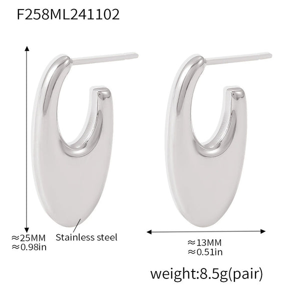Women's 316L Stainless Steel Geometric Ushaped Polished Pvd Plated Electroplated Earrings