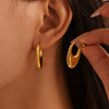 Women's 316L Stainless Steel Geometric Ushaped Polished Pvd Plated Electroplated Earrings