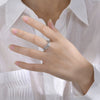 Women's Stainless Steel Geometric Vshaped Zircon Ring Jewelry With Diamond Design