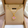 Women's Stainless Steel Geometric Water Drops Micro Diamond Necklace Cartoon Style