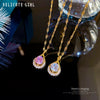 Women's Stainless Steel Geometric Water Drops Micro Diamond Necklace Cartoon Style