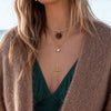 Women's Stainless Steel Geometric Ychain Choker Necklace With Tbar Pendant And Pvd Vacuum Gold Plating