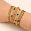 Women's Stainless Steel Geometric Zircon Bracelet With Electroplating Design