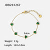 Women's Stainless Steel Geometric Zircon Bracelet With Electroplating Design