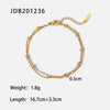 Women's Stainless Steel Geometric Zircon Bracelet With Electroplating Design