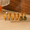 Women's Stainless Steel Geometric Zircon Earrings In Ins Style