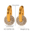 Women's Stainless Steel Geometric Zircon Earrings In Ins Style