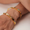 Women's Stainless Steel Geometric Zircon Inlaid Bracelet