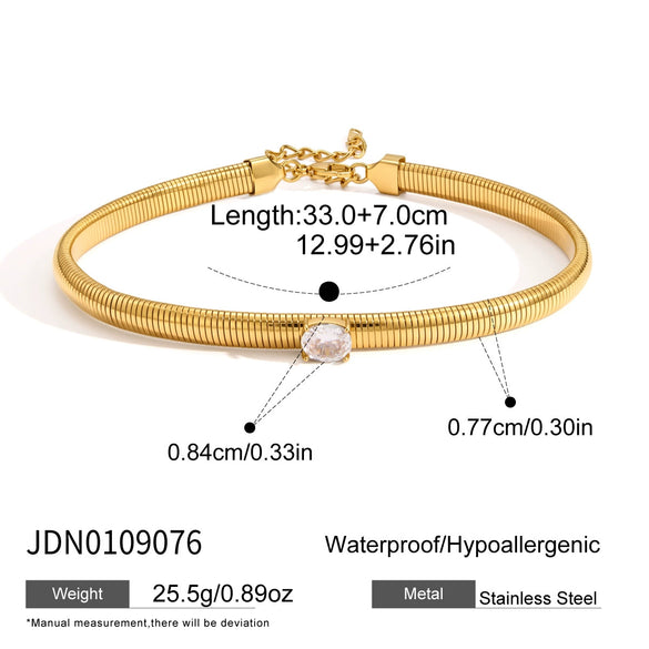 Women's Stainless Steel Geometric Zircon Pendant Necklace With Elegant Plated Finish