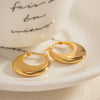 Women's Stainless Steel Gold Plated Geometric Crescent Water Drop Earrings Jewelry