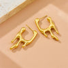 Women's Stainless Steel Gold Plated Geometric Irregular Shape Lava Style Earrings