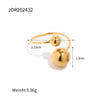 Women's Stainless Steel Gold Spherical Geometric Ring With Electroplating