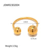 Women's Stainless Steel Gold Spherical Geometric Ring With Electroplating