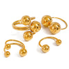 Women's Stainless Steel Gold Spherical Geometric Ring With Electroplating