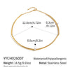 Women's Stainless Steel Gold Tone Necklace With Geometric Zircon Pendant Modern Minimalist Regular Chain Jewelry