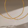 Women's Stainless Steel Gold Tone Necklace With Geometric Zircon Pendant Modern Minimalist Regular Chain Jewelry