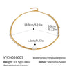Women's Stainless Steel Gold Tone Necklace With Geometric Zircon Pendant Modern Minimalist Regular Chain Jewelry