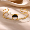 Women's Stainless Steel Goldplated Bracelet With Flower Butterfly And Heart Motifs Modern Minimalist Botanical Jewelry