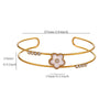 Women's Stainless Steel Goldplated Bracelet With Flower Butterfly And Heart Motifs Modern Minimalist Botanical Jewelry