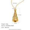 Women's Stainless Steel Goldplated Geometric Pendant Necklace With Colorful Diamond Christmas Hat Design