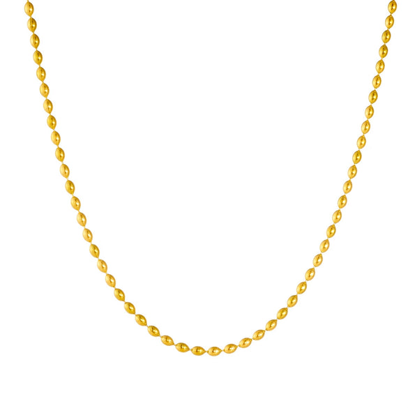 Women's Stainless Steel Goldplated Geometric Punk Clavicle Necklace With Ball Chain