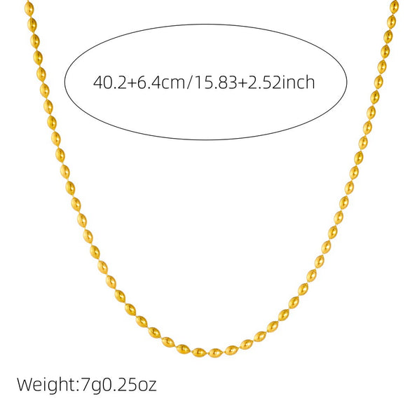 Women's Stainless Steel Goldplated Geometric Punk Clavicle Necklace With Ball Chain