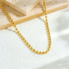 Women's Stainless Steel Goldplated Geometric Punk Clavicle Necklace With Ball Chain