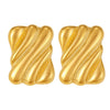Women's 316L Stainless Steel Goldplated Geometric Square Thread Niche Earrings With Electroplating